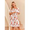 imageEkouaer Womens NursingDeliveryLaborHospital Nightdress Short Sleeve Maternity Nightgown with Button SXXLWhite Printd