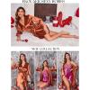 imageEkouaer Womens Satin Robe Valentines Lingerie for Women Kimono Bathrobe Short Ruffle Belted Robes Bridesmaids SleepwearBrown
