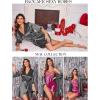 imageEkouaer Womens Satin Robe Valentines Lingerie for Women Kimono Bathrobe Short Ruffle Belted Robes Bridesmaids SleepwearDeep Grey