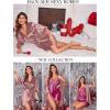 imageEkouaer Womens Satin Robe Valentines Lingerie for Women Kimono Bathrobe Short Ruffle Belted Robes Bridesmaids SleepwearGray Purple
