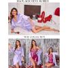 imageEkouaer Womens Satin Robe Valentines Lingerie for Women Kimono Bathrobe Short Ruffle Belted Robes Bridesmaids SleepwearLavender