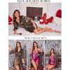 imageEkouaer Womens Satin Robe Valentines Lingerie for Women Kimono Bathrobe Short Ruffle Belted Robes Bridesmaids SleepwearLight Coffee