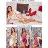 imageEkouaer Womens Satin Robe Valentines Lingerie for Women Kimono Bathrobe Short Ruffle Belted Robes Bridesmaids SleepwearLight Khaki