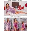 imageEkouaer Womens Satin Robe Valentines Lingerie for Women Kimono Bathrobe Short Ruffle Belted Robes Bridesmaids SleepwearPurple Red