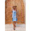 imageEkouaer Womens Satin Silk Nightgown V Neck Nightie Tank Sleepshirt Sleeveless Summer Dress Comfy LoungewearClear Blue