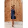 imageEkouaer Womens Satin Silk Nightgown V Neck Nightie Tank Sleepshirt Sleeveless Summer Dress Comfy LoungewearNavy Blue