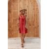 imageEkouaer Womens Satin Silk Nightgown V Neck Nightie Tank Sleepshirt Sleeveless Summer Dress Comfy LoungewearRed