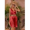 imageEkouaer Womens Satin Silk Nightgown V Neck Nightie Tank Sleepshirt Sleeveless Summer Dress Comfy LoungewearRed