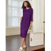 imageEkouaer Zipper Robes for Women Ribbed Knit Bathrobe Lightweight Full Length Loungewear with Pockets S3XLDeep Purple