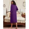 imageEkouaer Zipper Robes for Women Ribbed Knit Bathrobe Lightweight Full Length Loungewear with Pockets S3XLDeep Purple
