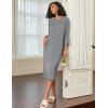 imageEkouaer Zipper Robes for Women Ribbed Knit Bathrobe Lightweight Full Length Loungewear with Pockets S3XLGrey