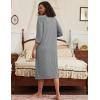 imageEkouaer Zipper Robes for Women Ribbed Knit Bathrobe Lightweight Full Length Loungewear with Pockets S3XLGrey