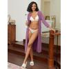 imageEkouaer Zipper Robes for Women Ribbed Knit Bathrobe Lightweight Full Length Loungewear with Pockets S3XLHeliotrope
