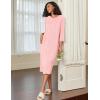 imageEkouaer Zipper Robes for Women Ribbed Knit Bathrobe Lightweight Full Length Loungewear with Pockets S3XLLight Pink