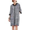 imageEkouaer Women Zipper Robe 34 Sleeve Nightgowns Lightweight Short Bathrobe with Pockets S3XLBlack Leopard