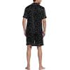 imageEkouaer Mens Satin Pajamas Set ButtonDown Short Sleeve Shirt Top Soft Silk Sleepwear Loose Pocket Pant LoungewearBlack Zebra