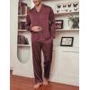 imageEkouaer Mens Silk Pajama Set Long Satin Loungewear 2 Piece Pjs Classic Button Down Sleepwear SXXLDark Red