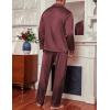 imageEkouaer Mens Silk Pajama Set Long Satin Loungewear 2 Piece Pjs Classic Button Down Sleepwear SXXLDark Red