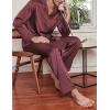 imageEkouaer Mens Silk Pajama Set Long Satin Loungewear 2 Piece Pjs Classic Button Down Sleepwear SXXLDark Red