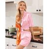 imageEkouaer Pajamas for Women Silk Soft Sleepwear Short Sleeve Button Down Pjs Satin Top and Shorts 2 Piece Lounge Set SXXLPink  Orange