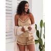 imageEkouaer Satin Pajamas Womens Soft Sleepwear Lingerie Silk Cami Shorts Set Nightwear SXXLBeige