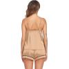 imageEkouaer Satin Pajamas Womens Soft Sleepwear Lingerie Silk Cami Shorts Set Nightwear SXXLBeige
