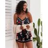 imageEkouaer Satin Pajamas Womens Soft Sleepwear Lingerie Silk Cami Shorts Set Nightwear SXXLChristmas Pattern