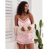 imageEkouaer Satin Pajamas Womens Soft Sleepwear Lingerie Silk Cami Shorts Set Nightwear SXXLPink Leopard