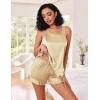 imageEkouaer Silk Pajamas Set Women Satin Ruffled Tank Tops Shorts Sets Sleepwear Nightwear SXXLChampange