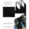 imageEkouaer Womens Cami Pajama Set Sleeveless Racerback Tank Top Pjs Soft SleepwearBlack Floral