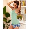 imageEkouaer Womens Cami Pajama Set Sleeveless Racerback Tank Top Pjs Soft SleepwearGreen Plaid