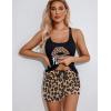 imageEkouaer Womens Cami Pajama Set Sleeveless Racerback Tank Top Pjs Soft SleepwearLeopard Print