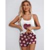 imageEkouaer Womens Cami Pajama Set Sleeveless Racerback Tank Top Pjs Soft SleepwearRed Heart