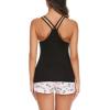 imageEkouaer Womens Cami Pajama Set Sleeveless Racerback Tank Top Pjs Soft SleepwearWhite Printed