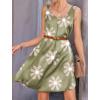 imageEkouaer Womens Sleeveless V Neck Satin NightgownGreen Flower