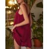 imageEkouaer Womens Sleeveless V Neck Satin NightgownWine Red