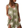 imageEkouaer Womens Sleeveless V Neck Satin NightgownGreen Flower