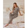 imageEkouaer 2 Pack Womens Pajama Sets Short Sleeve Tops Jogger Pants Lounge Sets Soft Loungewear Printed Pj with PocketsBlackleopard