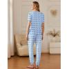 imageEkouaer 2 Pack Womens Pajama Sets Short Sleeve Tops Jogger Pants Lounge Sets Soft Loungewear Printed Pj with PocketsBlue Monkeygreen Flower