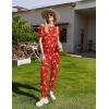 imageEkouaer 2 Pack Womens Pajama Sets Short Sleeve Tops Jogger Pants Lounge Sets Soft Loungewear Printed Pj with PocketsGreen Christmasred Deer