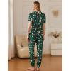 imageEkouaer 2 Pack Womens Pajama Sets Short Sleeve Tops Jogger Pants Lounge Sets Soft Loungewear Printed Pj with PocketsGreen Christmasred Deer