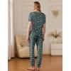 imageEkouaer 2 Pack Womens Pajama Sets Short Sleeve Tops Jogger Pants Lounge Sets Soft Loungewear Printed Pj with PocketsGrey Starblack