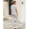 imageEkouaer 2 Pack Womens Pajama Sets Short Sleeve Tops Jogger Pants Lounge Sets Soft Loungewear Printed Pj with PocketsLight Graygreen