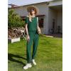 imageEkouaer 2 Pack Womens Pajama Sets Short Sleeve Tops Jogger Pants Lounge Sets Soft Loungewear Printed Pj with PocketsLight Khakidark Green