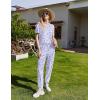 imageEkouaer 2 Pack Womens Pajama Sets Short Sleeve Tops Jogger Pants Lounge Sets Soft Loungewear Printed Pj with PocketsPink Lovewhite Butterfly