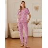 imageEkouaer 2 Pack Womens Pajama Sets Short Sleeve Tops Jogger Pants Lounge Sets Soft Loungewear Printed Pj with PocketsPink Lovewhite Butterfly