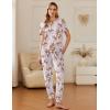 imageEkouaer 2 Pack Womens Pajama Sets Short Sleeve Tops Jogger Pants Lounge Sets Soft Loungewear Printed Pj with PocketsWhite Cheetahlight Brown Heart