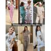 imageEkouaer 2 Pack Womens Pajama Sets Short Sleeve Tops Jogger Pants Lounge Sets Soft Loungewear Printed Pj with PocketsWhite Cheetahlight Brown Heart