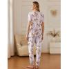 imageEkouaer 2 Pack Womens Pajama Sets Short Sleeve Tops Jogger Pants Lounge Sets Soft Loungewear Printed Pj with PocketsWhite Cheetahlight Brown Heart