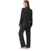 imageEkouaer Button Down Pajamas Women Long Sleeve Pajama Sets Soft Button Up Pjs Sets 2 Piece Loungewear with PocketsBlack